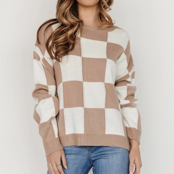 Baltic Born Sweaters - Bella Checkered Sweater